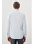 Koyu Mavi Uzun Kol Düz Bez Ayağı Sert Yaka Cepsiz Esnek Classic Slim Fit Gömlek 1004245223_300 5