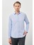 Mavi Uzun Kol Düz Bez Ayağı Sert Yaka Cepsiz Esnek Classic Slim Fit Gömlek 1004245223_301 2