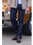 Koyu Lacivert Düz Gabardin Slim Fit Casual Denim Pantolon 1023245152 1
