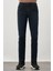 Koyu Lacivert Düz Gabardin Pamuklu 5 Cep Slim Fit Casual Denim Pantolon 1023245159 2