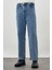 Koyu Lacivert Düz Cord Pamuklu 5 Cep Oversize Casual Denim Pantolon 1023245156 1