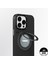 iPhone 15 Pro Max Kılıf Magsafe Özellikli 360 Standlı Deri Desenli Tech Leather Seri Siyah 3