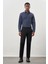Siyah Kendinden Desenli Bez Ayağı Pamuklu Yan Cep Slim Fit Casual Pantolon 1003245168 2