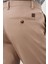 Koyu Bej Kendinden Desenli Bez Ayağı Pamuklu Yan Cep Slim Fit Casual Pantolon 1003245168 5