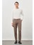 Haki Kendinden Desenli Bez Ayağı Pamuklu Yan Cep Slim Fit Casual Pantolon 1003245168 2