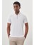 Beyaz Kısa Kol Düz Pike Polo Yaka Cepsiz Pamuk Casual Slim Fit Tişört 1011245900_600 3
