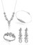 Zirkon Taşlı Damla Model 925 Ayar Gümüş Dörtlü Set 201023538 1