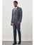 Koyu Lacivert Çizgili Desen Bez Ayağı Mono Yaka Tam Astar Çift Yırtmaç 2 Düğme 6 Drop Comfort Fit Classic Takım Elbise 1001245160 1