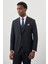 Koyu Lacivert Bez Ayağı Kılıç Yaka Tam Astar Yelekli 6 Drop Slim Fit Takım Elbise 1001245177 3