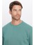 Unisex Oversize Geniş Kesim Pamuklu Yumuşak Dokulu İçi Polarlı Basic Petrol Bisiklet Yaka Sweatshirt 1