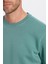 Unisex Oversize Geniş Kesim Pamuklu Yumuşak Dokulu İçi Polarlı Basic Petrol Bisiklet Yaka Sweatshirt 3