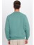 Unisex Oversize Geniş Kesim Pamuklu Yumuşak Dokulu İçi Polarlı Basic Petrol Bisiklet Yaka Sweatshirt 5