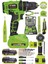 Böhr 58V 5AH Darbeli Metal Şanzıman 32 Parça Full Set Green Çift Akülü Şarjlı Vidalama Matkap 1