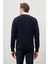 Koyu Lacivert Uzun Kol Örme V Yaka Comfort Fit Rahat Kesim Klasik Triko 5