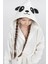 Pamuklu Kapüşonlu Panda Nakışlı Çocuk Bornozu Unisex 2
