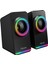 MD-182 2.0 3W*2 Siyah Rgb Aydınlatmalı USB + 3.5mm USB 5V Speaker Hoparlör 1