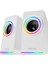 MD-182 2.0 3W*2 Beyaz Rgb Aydınlatmalı USB + 3.5mm USB 5V Speaker Hoparlör 3