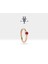 Yakutlu Halka Piercing Küpe, 12 mm , 1.2 Mm, 14K Sarı-Beyaz-Kırmızı Altın | LE00001R 1