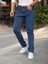 Erkek Yüksel Bel Bol Kesim Boru Paça Kot Pantolon Regular Fit Jean 1