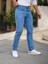 Erkek Yüksel Bel Bol Kesim Boru Paça Kot Pantolon Regular Fit Jean 2