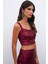 Payetli Crop Bluz - Bordo 1