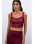 Payetli Crop Bluz - Bordo 2