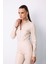 Fermuarlı Deri Bodysuit - Taş 1