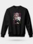Demon Slayer Mitsuri Baskılı Bisiklet Yaka Oversize Sweatshirt Anime Manga Siyah 1