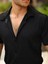 Erkek Yazlık Likralı Slim Fit Gömlek Yaka Kısa Kollu Gömlek 2