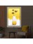 Ledli 90x60 Kolaj Çizim Vazo Çiçek Kanvas Tablo 1