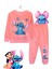 Kız Çocuk Stitch Baskılı Şardonlu Bisiklet Yaka Uzun Kollu Sweatshirt Eşofman Takımı 1