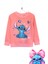 Kız Çocuk Stitch Baskılı Şardonlu Bisiklet Yaka Uzun Kollu Sweatshirt Eşofman Takımı 3