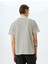 Bisiklet Yaka Kısa Kollu Pamuk Karışımlı Çizgili Oversize T-Shirt 4