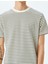 Bisiklet Yaka Kısa Kollu Pamuk Karışımlı Çizgili Oversize T-Shirt 5