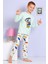 Elmp Yeşil Dinazor Desenli %100 Pamuk Erkek Çocuk Pijama Takımı 1-9 Yaş 3071 2
