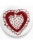Rozet Metal Kalp Çilek Bordo Coquette Stil Y2K 1