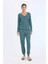 Fall in Love Pijama Takımı Waffle Kumaş Uzun Kollu Üst Esnek Belli Uzun Alt D2284AX24WN 1