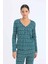 Fall in Love Pijama Takımı Waffle Kumaş Uzun Kollu Üst Esnek Belli Uzun Alt D2284AX24WN 4