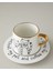 English Home Cute Cat New Bone China 2 Parça 1 Kişilik Çay Fincanı Takımı 320 ml Siyah-Gold 3