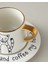 English Home Cute Cat New Bone China 2 Parça 1 Kişilik Çay Fincanı Takımı 320 ml Siyah-Gold 4