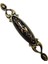 Miray 96 mm Metal Antik Sarı - Siyah Porselen Desenli - 5 Adet 5
