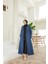 6458-BATTAL Allerli Denim Trençkot Koyu Mavi 5