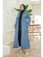 6458-BATTAL Allerli Denim Trençkot Mavi 3