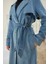 6458-BATTAL Allerli Denim Trençkot Mavi 5
