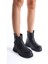 Siyah Cilt Fermuar Aksesuarlı Bot 1