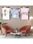 Minimalist Çiçek Soyut Desen Gold Pleksi Kenar 3'lü Mdf Tablo 1