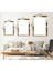 Minimalist Soyut Desen Gold Pleksi Kenar 3'lü Mdf Tablo 3