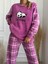 Panda Desenli Ekoseli Polar Pijama Takımı VG007 3