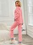 Raporlu Pembe Polar Kalp Desenli Pijama Takım VG009 2