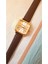 Retro Kadın Kol Saati, Vintage Tasarım, Minimal Tasarım, Gold Rengi, Koyu Kahve Kayış 1